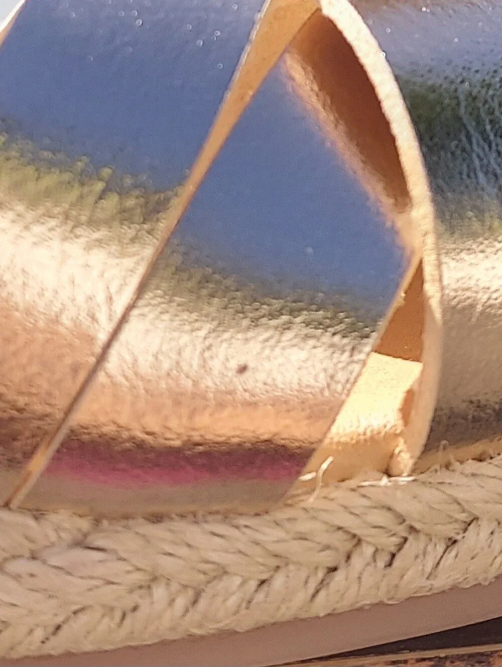 Lands End Metallic Rose Gold Espadrille Wedge Sandals Women Size 8.5 Coastal - Picture 6 of 14